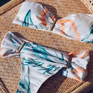 Bikini Society | BANDEAU TOP & BOTTOM - SEAWEED WITH METAL DETAIL